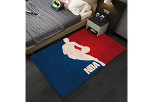 PBCBYUEUV Sports Fitness Soundproof Carpet. Home Decorative Carpet for NBA Basketball Fans ... Red, White and Blue Logo Print