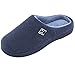 Men's and Women's Classic Memory Foam Plush House Slippers, Autumn Winter Breathable Indoor/Outdoor Shoes 38-39 (US Women's 7-8), Navy Blue
