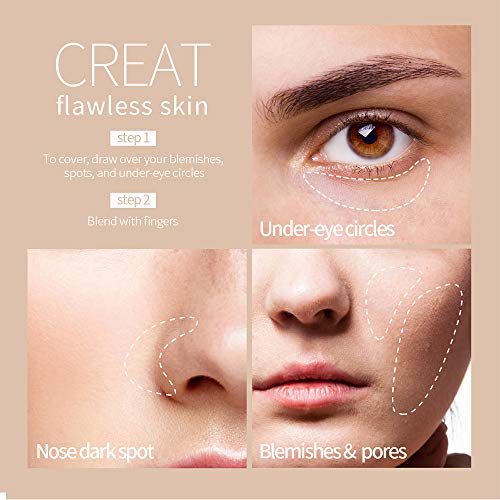 3 PCS Wonder Concealer Pencil, Concealer Stick Set, Waterproof Full Coverage Foundation Concealer for Eye Dark Circles Spot & Imperfections, Scar (B03#)