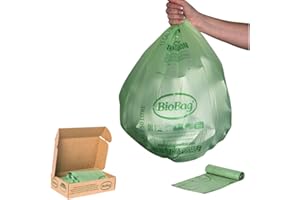 13 Gallon Tall Kitchen Compostable Trash Bags by BioBag, 48 Count, BPI Certified, Meets ASTM D6400 Standards, Made in USA, Food Scrap Bin Liners