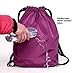 Waterproof Drawstring Sport Bag, Large lightweight Gym Sackpack backpack for Men and Women (Purple)