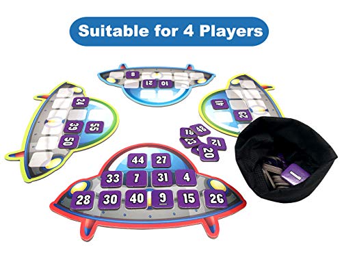 Board Game Maths War, Spaceship Exploration Card Game for Kids, Unlock Math Results Learning Equation for Teens Age 7 Years&Up and Families