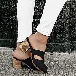 Womens Cutout Backless Mules Shoes Pointed Toe Slip