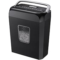 Bonsaii 6-Sheet Crosscut Paper Shredder for Home Use, Small Paper Shredder for Home Office, Portable Document Shredder with 3