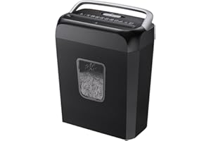 Bonsaii 6-Sheet Crosscut Paper Shredder for Home Use, Small Paper Shredder for Home Office, Portable Document Shredder with 3