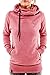 Cutiefox Basic Pure Cotton Tunic Soft Hoody Jersey Sweatshirt for Women(Pink,M)
