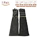 AOWPFVV Long Sleeve Thick Leather Animal Handling Glove Anti Scratch Protective Gloves for Training Dog Cat Bird Snake Parrot Lizard Wild Animals Reptiles,Bite Resistant Gloves(Large,23.6in)