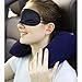 Inflatable Travel Neck Pillow Set With Sleep Eye Mask And Noise Cancelling Ear Plugs - With Bonus Travel Guide - Great For Traveling By Planes Trains And Automobiles