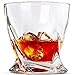 Helix Whiskey Glasses, Double Old Fashioned Rocks Glass - Set of 2 with Heavy Base, Lead-Free Crystal Clarity Fits Large Ice Cube - Barware Gift for Men - For Scotch Liquor, Irish Whisky, Bourbon
