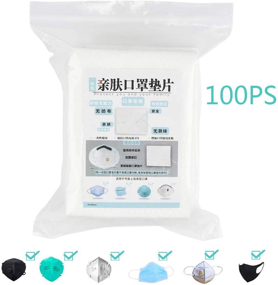 Mask Filter PM2.5, Activated Carbon Filter Face 100Pcs, Mask Filters For Protective 3 Layer Mask Filter, Face Mask Breathing Filter Insert