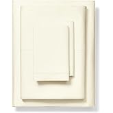 1000-Thread-Count 100% Pure Cotton Bed Sheets -4 Pc Full Size Ivory Sheet Set, Single Ply Long Staple Combed Cotton Yarns, Best Luxury Sateen Weave, Fits Mattress Upto 17'' Deep Pocket