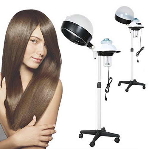 Pesters 110V Professional Salon Hair Steamer Rolling Stand Base Beauty Hood Color Processor Adjustable Hair Dryer, US STOCK