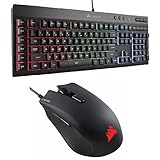 Corsair Gaming K55 RGB Keyboard, Backlit RGB LED With Corsair CH-9301011-NA Gaming Harpoon RGB Gaming Mouse, Backlit RGB LED, 6000 DPI, Optical