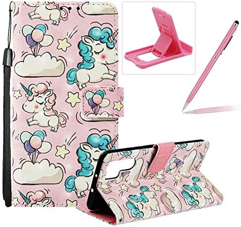 Strap Leather Case for Huawei P30 Pro,Wallet Flip Case for Huawei P30 Pro,Herzzer Stylish Elegant 3D Cartoon Pony Pattern Magnetic Stand PU Leather Case with Soft TPU