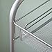 SINGAYE 4 Tier Metal Rolling Cart, Metal Storage Cart, Utility Cart, Silver
