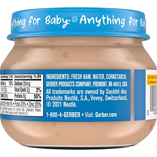 Gerber Purees 2nd Foods, Ham & Gravy, 2.5 Ounce Jars (Pack of 20