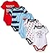 Nautica Baby Boys' Newborn Five-Pack Bodysuits, Red, 6-9 Months