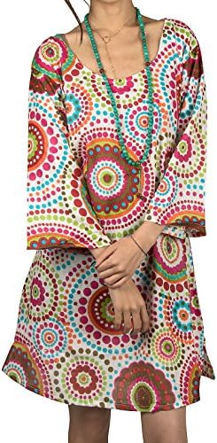 Tribe Azure 100% Cotton Summer Floral T-Shirt Dress Mini Boho Hippie Beach Shift Tunic