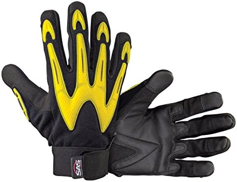 SAS Safety 6721-04 MX impact-resistant Padded Palm Gloves, X-Large, Yellow/BLACK