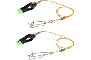 YUNNLEZT Power Grip Plus Line Release, 17inch Leader with Snap Release Clip Fishing Downrigger Line Release for Weight, Planer Board, Kite, Offshore Fishing, Pack of 2