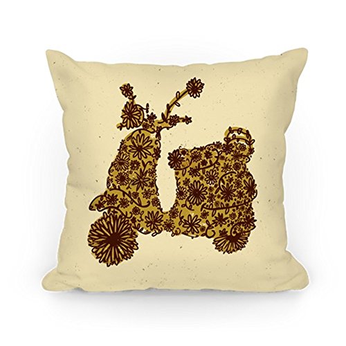 Floral Vespa Throw Pillow Case Cushion Cover 18Ã—18 inch