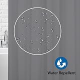 ANSIO Shower Curtain Charcoal Grey 180x180 cm Mould Resistant Water Repellent view 6