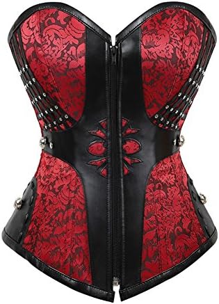 BAIXITE Women's Steampunk Gothic Waist Training Corset Steel Boned Shapewear Bustier Top