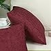 CaliTime Throw Pillow Covers Decorative 18 X 18 Inches Pack of 2 Cozy Chenille Cushion Cases for Couch Sofa Bed Living Room Home Burgundy
