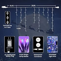 Christmas Icicle Lights, 29.5ft 360 LED Icicle