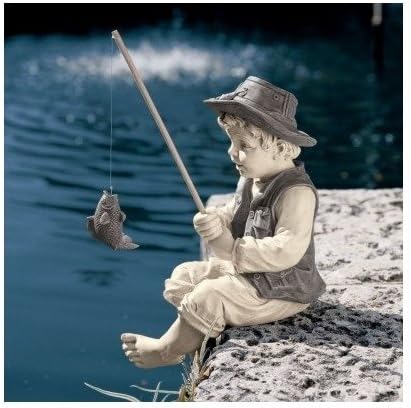Fisherman Statue Garden Decor Home Garden Decor Yard Art