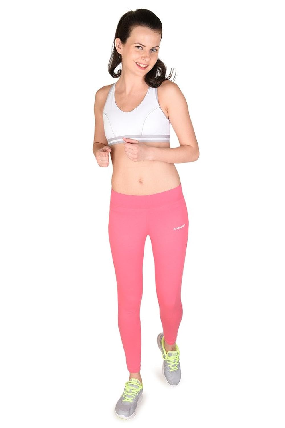 onesport women's cotton spandex jersey pink tights(onsp28po-p)