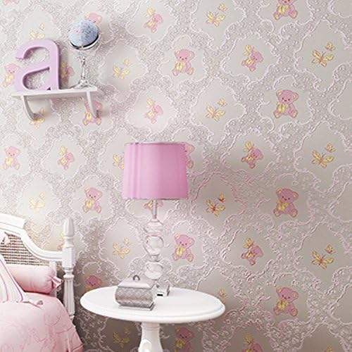 Amazon 現代不織布壁紙環境カートゥーンベア子供部屋暖かい子供男の子と女の子プリンセスベッドルームリビングルーム背景 Lingjun カーポート 車庫アクセサリ