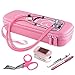 BOVKE Travel Carrying Case Compatible With 3M Littmann Classic III, Lightweight II S.E, MDF Acoustica Deluxe Stethoscope, Extra Room for Medical Scissors EMT Trauma Shears and LED Penlight, Pearl Pink