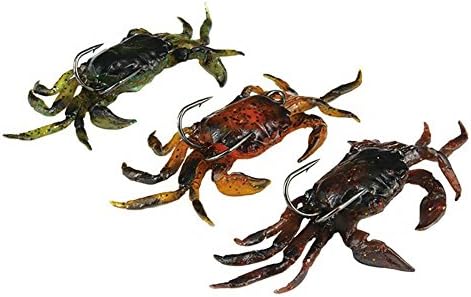 Taloyer 3D Soft Simulation Crabs Fishing Bait Worm Lures Crankbaits Hooks Fish Baits Tackle