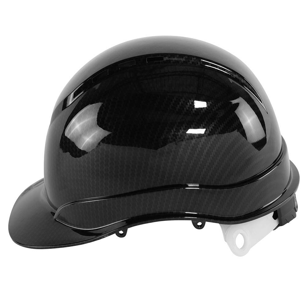 Bullhead Safety HH-C3-C - Shiny Black Graphite Vented Cap Style Hard Hat with Six-Point Ratchet Suspension: Industrial & Scientific