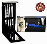 Professional Blackhead and Blemish Remover Kit. 5pcs Blackheads Extractor, Comedone Extractors Blemish Tools Blackhead Remover and Case with Mirror.
