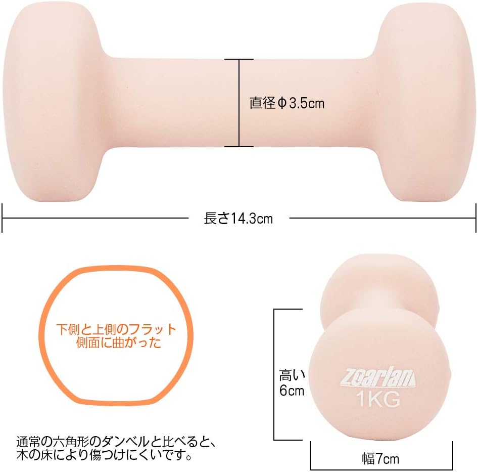 Amazon Co Jp ダンベル 2個セット 1kg 2kg 3kg 筋力トレーニング 筋トレ ダイエット 鉄アレイ ソフトコーティング 1kg X 2個セット Sports
