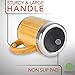 Stainless Steel & Bamboo Coffee Mug - Insulated Wooden Cup with Handle & Lid - Non-Spill On the Go - Keep Your Tea Hot Longer - Unique Gift for Men & Women - 11 oz / 300 ml