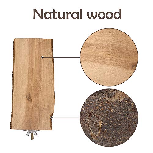 LiMio Bird Perch Parakeet Toys Parrot Stand 3PCS Natural Wood Platform Conure Cage Accessories