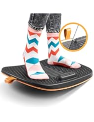 FEZIBO Standing Desk Mat with Anti Fatigue Bar, Wooden Wobble Balance Board with Ergonomic Design Comfort Floor Mat(Second Generation)