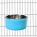 Joyoldelf Dog Bowl Feeder Pet Puppy Food Water Bowl, 2-in-1 Plastic Bowl & Stainless Steel Bowl, Mountable Cat/Rabbit/Bird/Hamster/Shitzu/Ferret Food Basin Dish Perfect for Crates