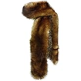 Bettli Women's Men's Extra Large Faux Fox Raccoon Fur Scarf Collar Stole Shawl