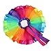 Toycost Layered Rainbow Tutu Skirt Costumes Set with Hair Bows Clips and Satin Sash for Girls Birthday Party Dress up