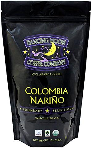 (3 Pack) Dancing Moon Colombia Nariño Whole Bean Organic Fair Trade Coffee, (3) 12 Oz Bags