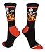 MadSportsStuff Lacrosse Socks with Lacrosse Sticks and Flaming Skull Athletic Crew Socks (Black/Red, Medium)