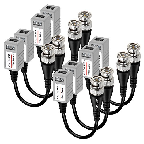 VIMVIP HD CCTV Via Twisted Video Balun Transmitter Transceiver for CVI/TVI/AHD CCTV System Pack of 4 Pairs 8 Pieces