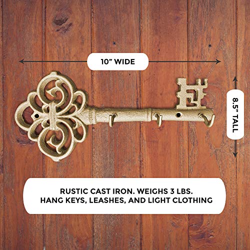Large Skeleton Key Wall Hooks Rustic Vintage Cast Iron Wall Decor by