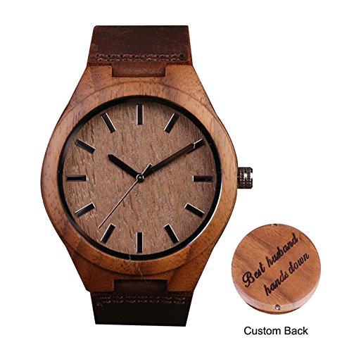 mens wooden watch engraved
