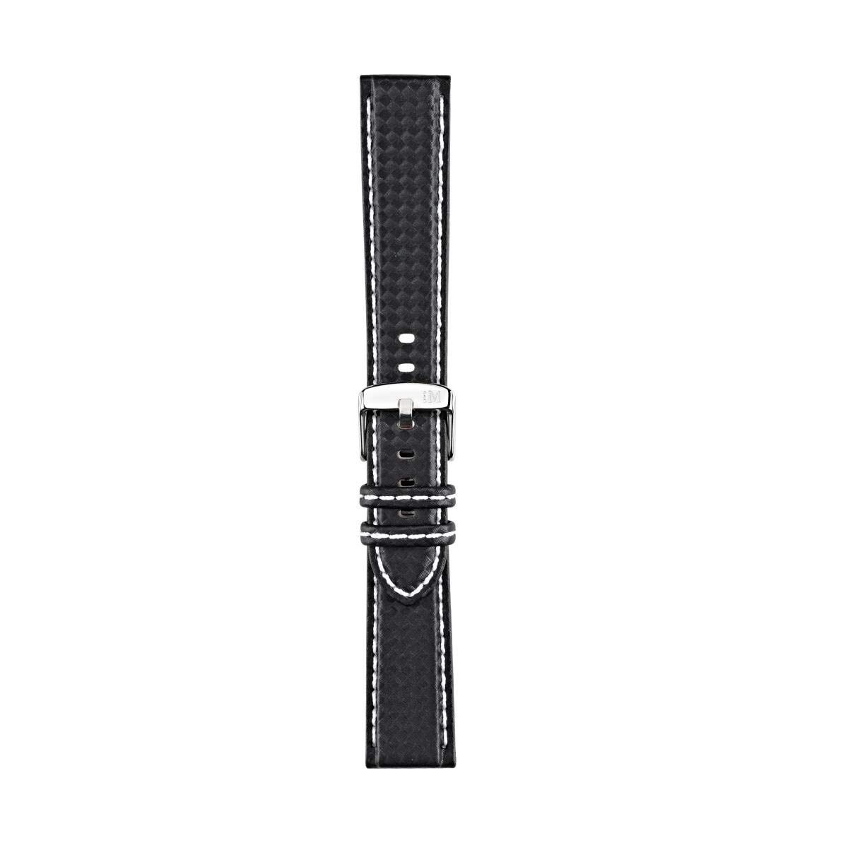 Men's Sport Collection Mod. Biking Calfskin Leather Watch Strap - Carbon Fibre Effect - A01U3586977