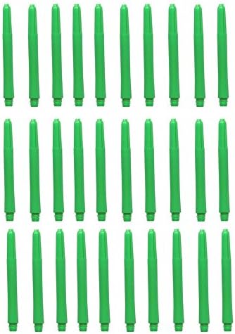 10 sets of 3 (30 Pieces) 2ba Deflectagrip Fluro Neon Green nylon dart shafts Medium size 48 mm 2"